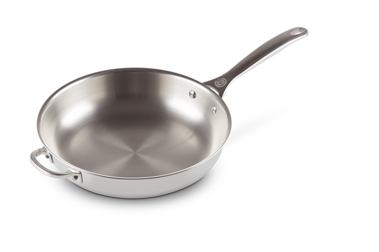 Signature Stainless Steel Uncoated Frying Pan with Helper Handle