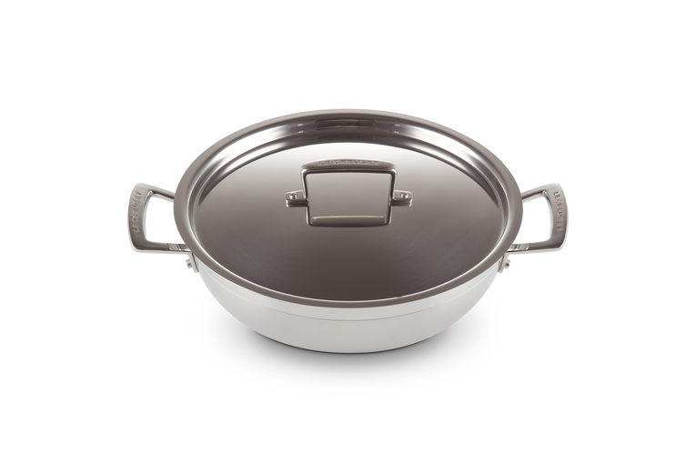 3-ply Stainless Steel Shallow Casserole with Lid