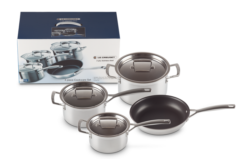 3-ply Stainless Steel 4-piece Cookware Set
