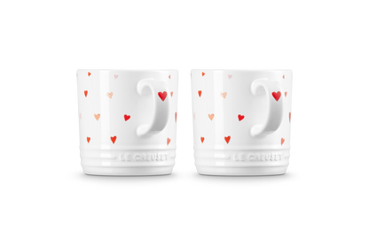 Stoneware Set of 2 Hearts Mugs