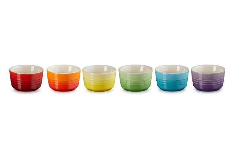 Stoneware Rainbow Set of 6 Mini Ramekins