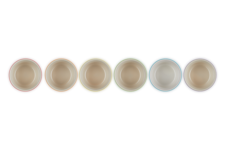 Stoneware Rainbow Set of 6 Mini Ramekins
