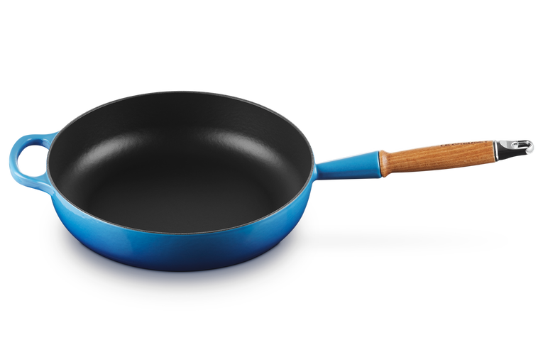 Cast Iron Saute Pan with Wooden Handle 28CM