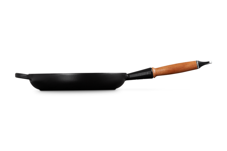 Cast Iron Frying Pan with Wooden Handle