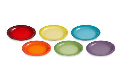 Stoneware Rainbow Set of 6 Dinner Plates