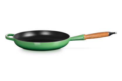 Cast Iron Frying Pan with Wooden Handle