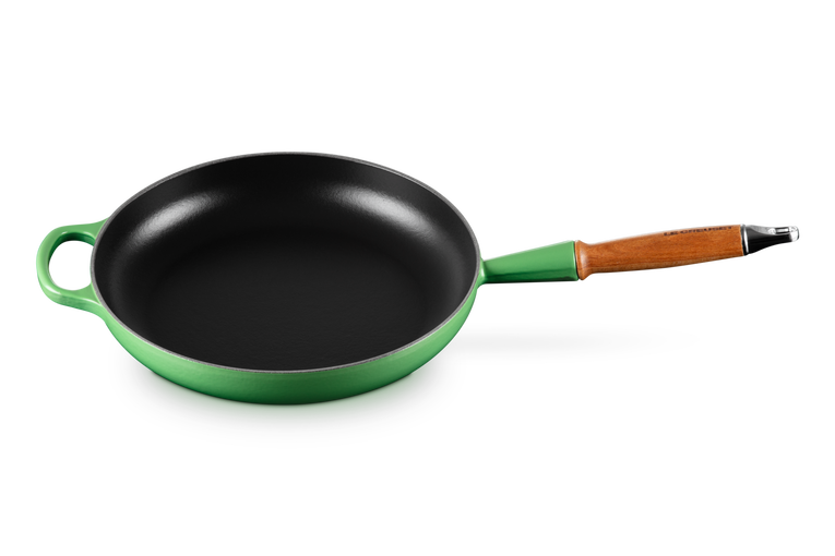 Cast Iron Frying Pan with Wooden Handle