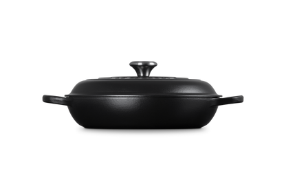 Cast Iron Shallow Casserole with Black Interior