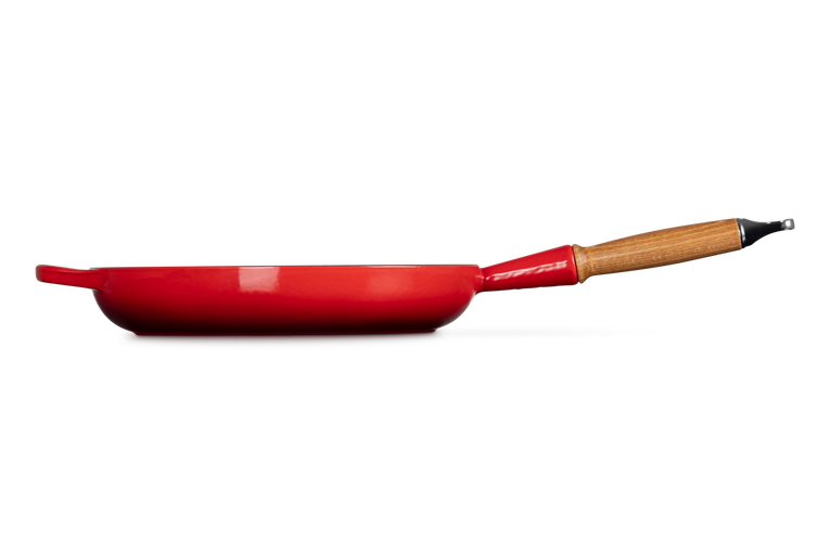 Cast Iron Frying Pan with Wooden Handle