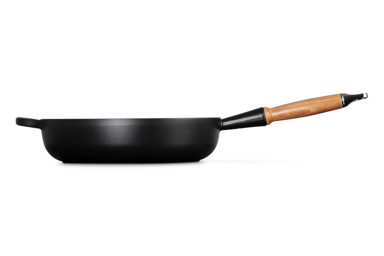 Cast Iron Saute Pan with Wooden Handle 28CM