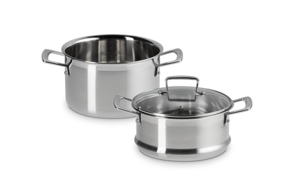 3-ply Stainless Steel Casserole with Steamer Set