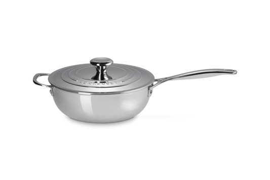 Signature Stainless Steel Non-Stick Chef's Pan with Lid and Helper Handle