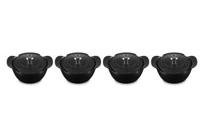 Cast Iron Gourmand Set of 4 Mini Casseroles with Lids