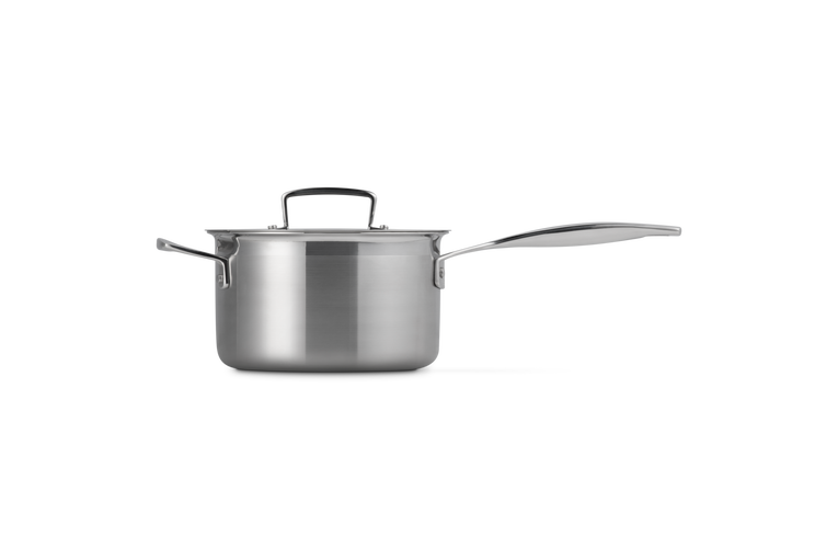 3-ply Stainless Steel Saucepan with Lid and Helper Handle