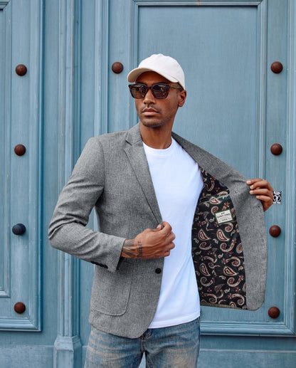 Men's Casual Sport Coat Blazer Two Buttons Lightweight Business Jackets