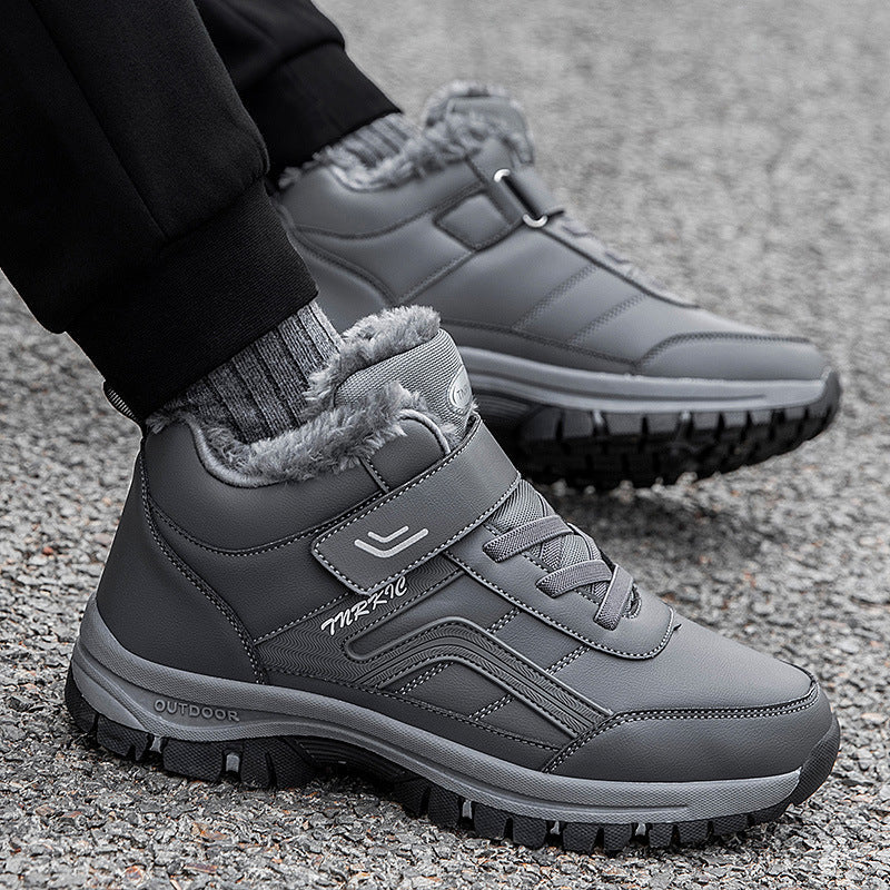 (Limited Time 49% Promotional Discount) Men's Winter Warm Orthopedic Hiking Snow Boots Waterproof Non-slip Wide Toe Arch Support Work Boots