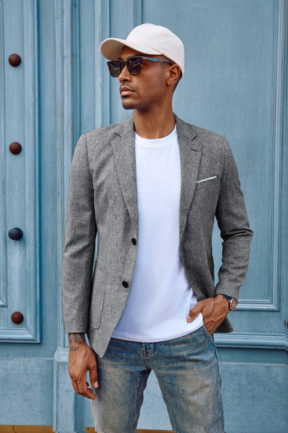 Men's Casual Sport Coat Blazer Two Buttons Lightweight Business Jackets