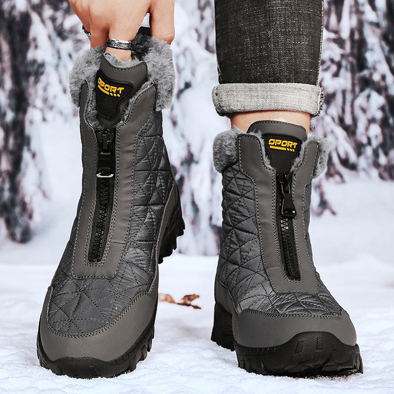 (Limited Time 70% Discount Event) Men's 2024 Winter New Wide Toe Ankle Support Orthopedic Arch Support Snow Boots Warm Waterproof Non-slip Anti-puncture Hiking Boots