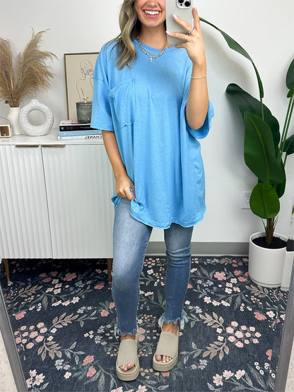 Women's Raw Edge Boxy Tee (Buy 3 Free Shipping)