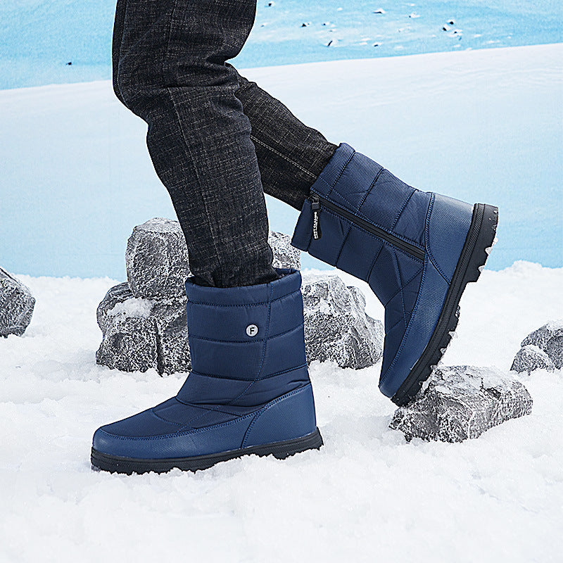 (Limited Time 70% Discount Event) Men's 2024 Winter New Style WarmWaterproof Non-Slip Puncture-Resistant One-Step Snow Boots Orthopedic Ankle Support Wide Toe Arch Support Hiking Boots