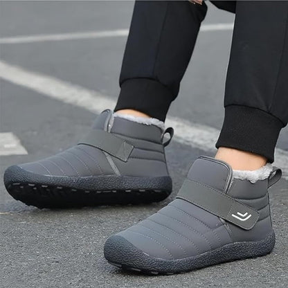 (Limited Time 49% Discount Event)  Men's Winter Warm Waterproof Non-slip Velcro Cotton Shoes Wide Toe Orthopedic Arch Support Slip-on Cotton Shoes